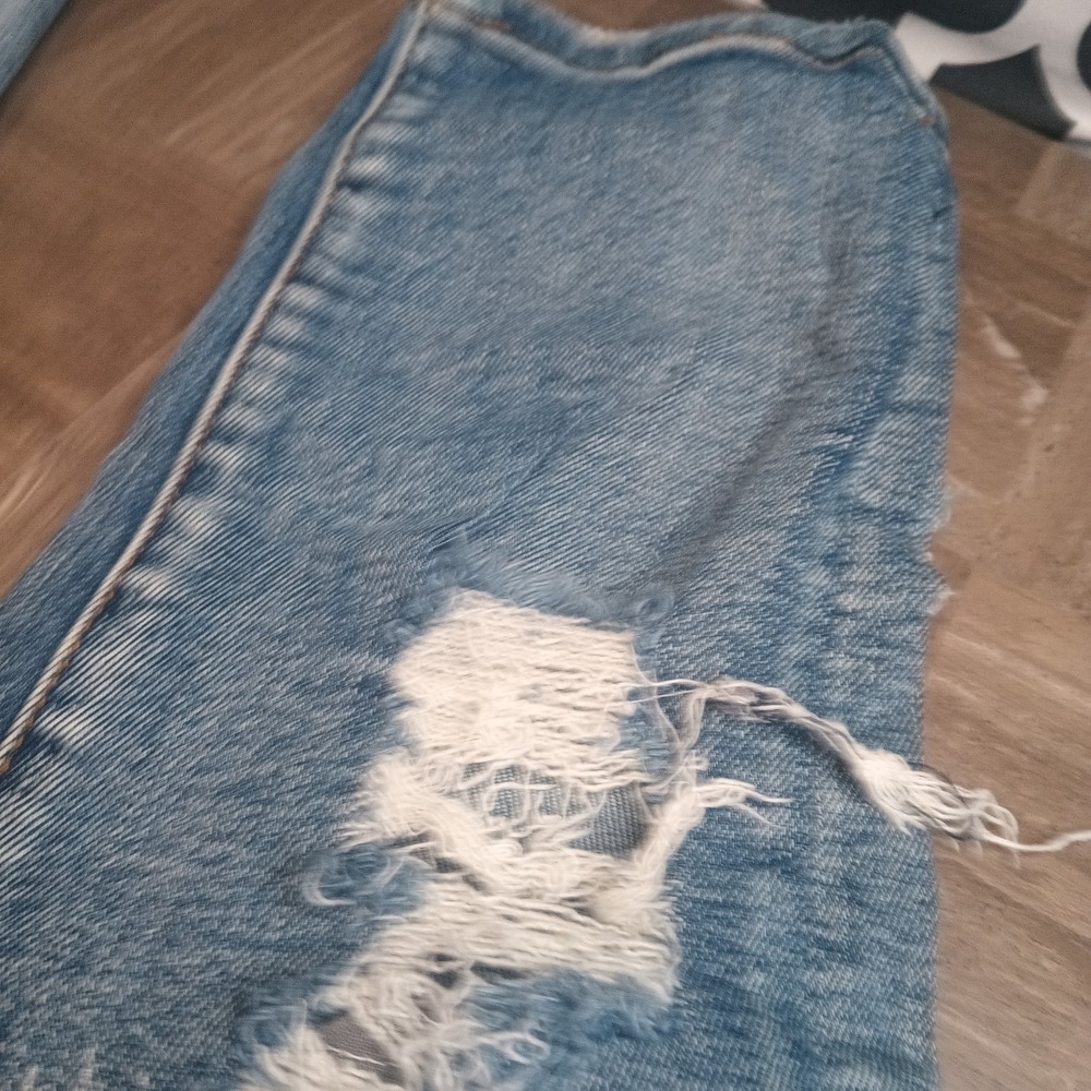 Embellish Jeans Straight 35x33 Mens Jeans Red‎ Thread Art Distressed Y2K Street - Picture 9 of 15